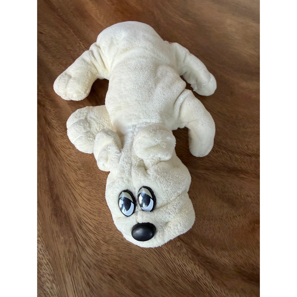 Vintage Tonka Pound Puppies Newborns Cream White Plush Dog Stuffed Animal 9 inch